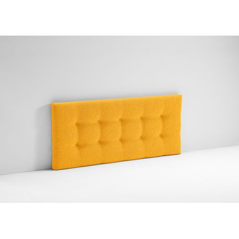 EVERGREENWEB Testata Letto Una piazza e mezzo imbottita Chester Struttura in legno, tessuto Sfoderabile idrorepellente|Testiera in Tessuto Antimacchia per letto 120x190, Testata letto muro | Senape (1/2)