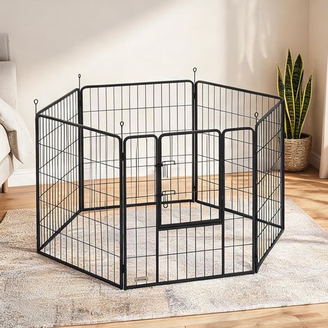Barrière pour chien coloris gris en acier 160 x 80 x 100 cm (1/5)
