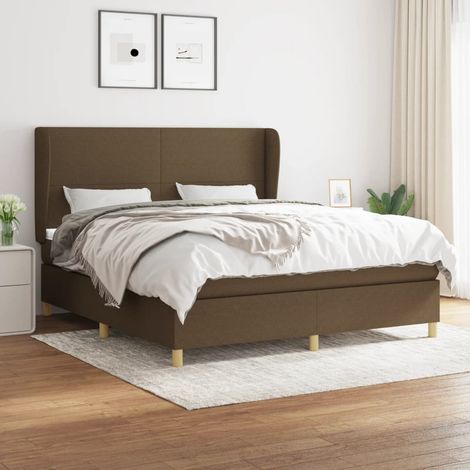 Lit adulte Contemporain  Lit à sommier tapissier avec matelas Marron foncé 160x200 cm 88698 (1/5)