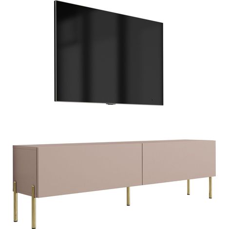 Mobile TV : Marrone Caramello, 140 x 52 x 32 cm, Gambe dorate (1/5)