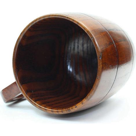 Deux chopes classiques en bois naturel de 400 ml, verres à bière en bois, cadeaux originaux pour les fêtes, écologiques. (1/5)