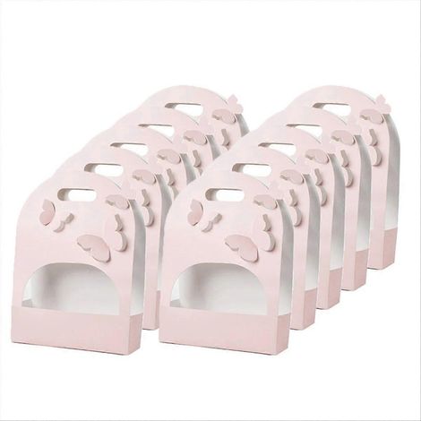 Tragbare Gastgeschenkboxen für Hochzeiten, Rosenstraußbeutel, Box mit Griff, rechteckiger 3D-Blumenverpackungskorb in Schmetterlingsform (1/5)