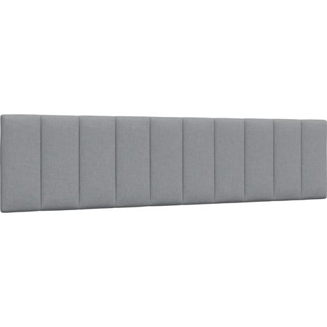 Vidaxl – Coussin de tête de lit 200 cm – Tissu 100% polyester gris clair – Rembourrage en fibre de polypropylène – Installation facile avec sangles