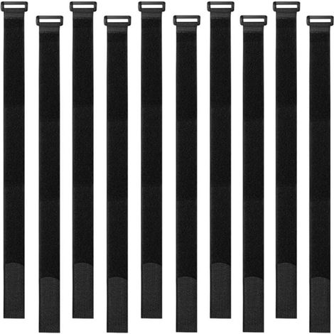 30 attaches de câble noires de 40 cm, attaches de câble réutilisables, attaches de câble, attaches à boucles et crochets pour la gestion des câbles (1/4)