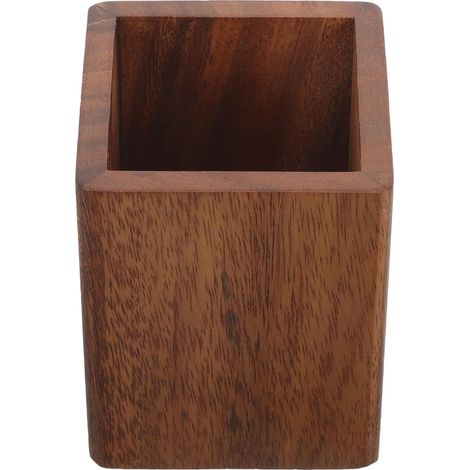 Porte-pinceaux de Maquillage en Bois Marron, Tasse Compacte de Bureau Organiseur Simple et Élégant, pour Desktop et Table de Maquillage, Adapté au Surligneur la Peinture (1/5)