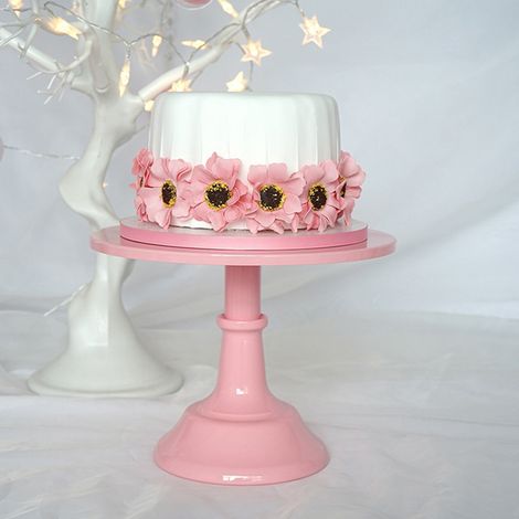Présentoir à gâteaux minimaliste, stable et décoratif, multifonctionnel, pour cupcakes, desserts et fruits, rose, taille S (1/5)