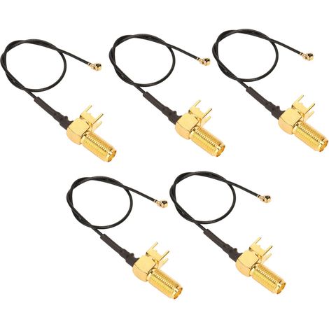 Lot de 5 câbles rallonge RF SMA coudé à plaque soudée pigtail antenne 50Ω OFC RG113 (1/5)