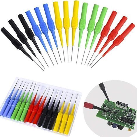 15 pinzas de prueba para multímetro de 4 mm con conector banana aislado: puntas de prueba versátiles para perforación, ideales para electricistas y técnicos. (1/3)