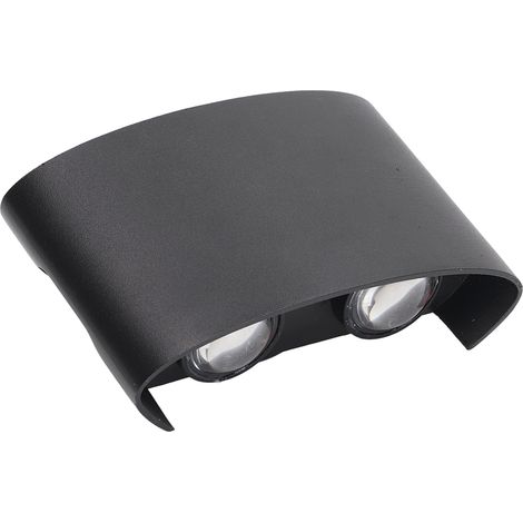 Luminaire murale LED 4W 3000K lumière chaude étanche en aluminium extérieur projecteur haut bas avec abat-jour diffusant clé Allen 85‑265V (1/5)