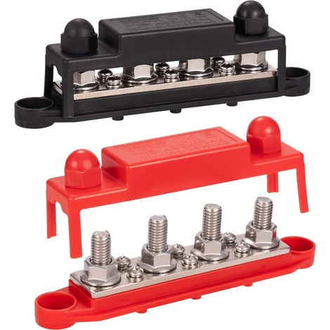 Bloc de Distribution Bornier 250A avec 4x M10 Boulons et 6x M4 Vis (1/5)