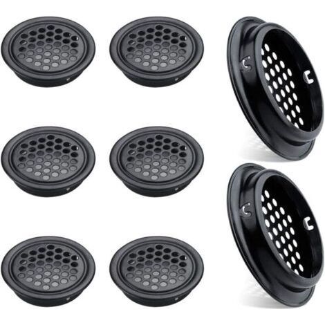 Set of 8 Round Stainless Steel Air Vents for Kitchen Furniture Stainless Steel Air Vent(53mm Black) (1/5)