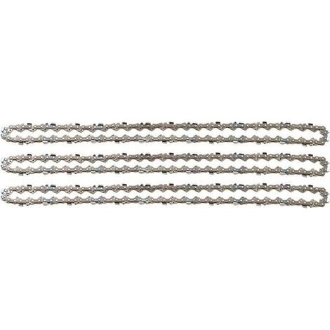 3pcs Chaînes de tronçonneuses 3/8'" 1,3 mm 52 maillons longueur de guide-chaîne 35 cm compatible avec Oregon Bosch Dollmar Hitachi