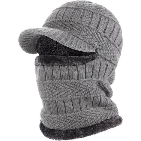 Sturmhaube mit Visier, winddicht, warm, Unisex, für Outdoor-Sport, Hellgrau (1/5)