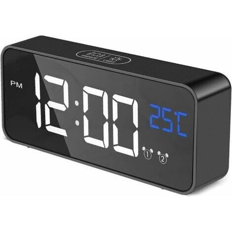BUNTHAUS Réveil Numérique LED, Réveil électronique avec Affichage à Température Dirigée Sons D'alarme en Option, pour Chambre, Bureau (1/5)