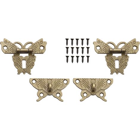 Serrure décorative vintage rétro boîte à bijoux en bronze durable (1/4)