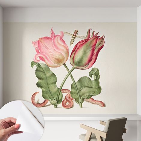 Carta da parati adesiva - fotomurale - facile da applicare - per la soggiorno - camera da letto - Bellezza dei tulipani 152x104 cm (1/5)