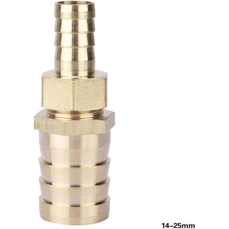 Adaptateur de raccord de tuyau à filetage femelle avec bague de réduction cannelée en laiton (14-25 mm) (1/4)