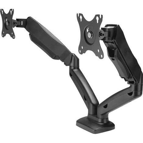 Lindy 40706 Soporte para Monitor de 27" 68.6cm Negro VESA Inclinación Giro Altura Ajustable Tornillos (1/4)