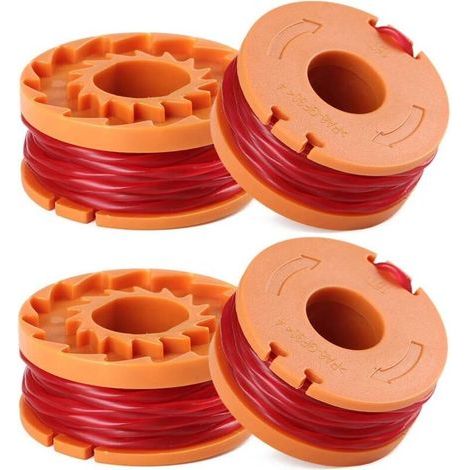 Pair Bobines pour Coupe-Bordures Worx WA0010 Replacement Trimmer Spool Line Bobine de Remplacement Fil 4 Pièces (1/5)