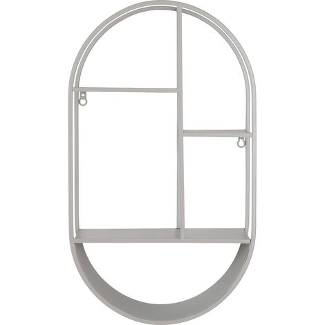 Feira Mensola a muro ovale in acciaio grigio 35x15x60 cm