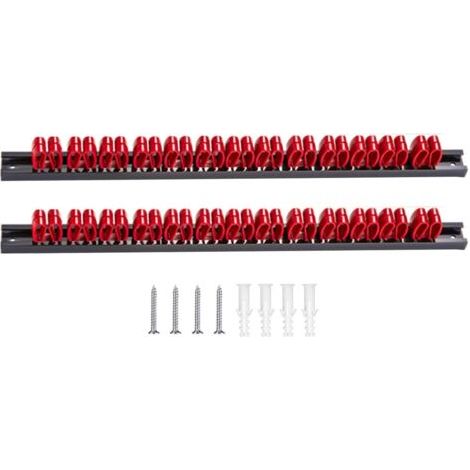 Solution de rangement d'outils en métal simple, 2 pièces, support d'affichage d'outils efficace, organisateur de douilles pour tournevis et clés, organisateur de tournevis, système mural (1/5)