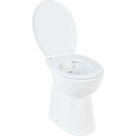 Wc alto senza brida con chiusura ammortizzata vaso copriwater bagno interno casa 7 cm ceramica bianco 020003564