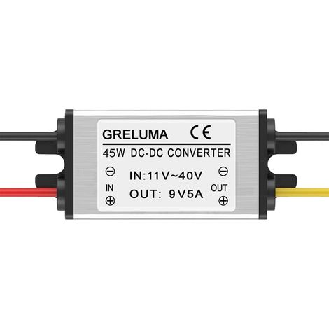 1 Pc DC 12v 24v à 9v convertisseur abaisseur régulateur 5A 45W Adaptateur Secteur réducteur pour Voiture électronique Camion véhicule Bateau système Solaire (entrées DC 11-40V) (1/5)