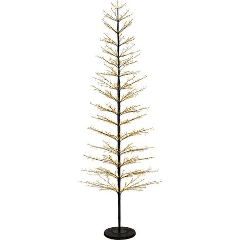 Árbol de Navidad de hierro con micro LED blanco cálido 110 × 270 cm para exterior (1/3)