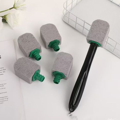 Pierre ponce pour le nettoyage des toilettes, pierre ponce de nettoyage avec manche, pierre ponce remplaçable. (1/5)