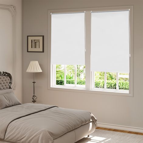 WOLTU Verdunklungsrollo ohne Bohren Klemmfix, Thermorollo Fensterrollo Blickdicht easyfix Verdunkelung Rollos, Sichtschutz und Sonnenchutz für Fenster, Tür, 100x150cm (BxH), Weiß