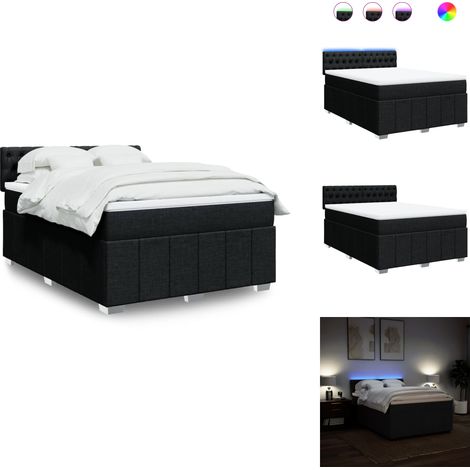 Boxspringbett mit Matratze Schwarz 140x200 cm Stoff - Boxspringbett - Boxspringbetten - Bett - Bettgestell (1/5)