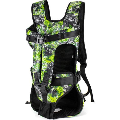 Haustier Rucksack Hund Tragetasche, Taille Verstellbar Beinen heraus Rucksäcke Haustier Tragbar Reisetasche, Atmungsaktiv Smaragdgrün
