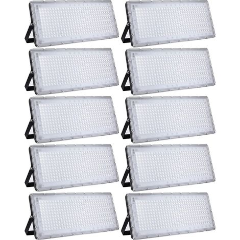 ® 10PCS Projecteur LED 300W, Projecteur Intérieur 30000LM, Spot LED Extérieur IP65, Flootlight LED Blanc Froid 6000-6500k, Projecteur LED Idéal pour Jardin, Garage, Artelier