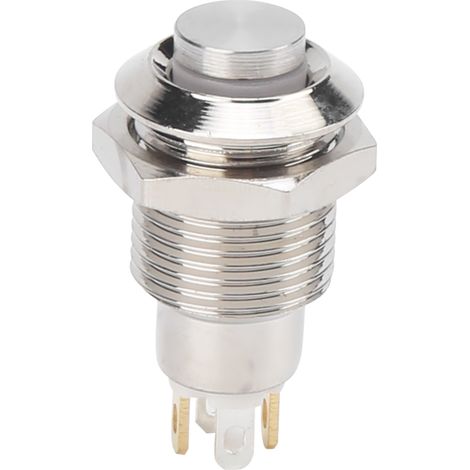 Interrupteur à bouton-poussoir métallique 10 mm étanche à verrouillage automatique avec voyant lumineux 3 V (blanc) (1/5)