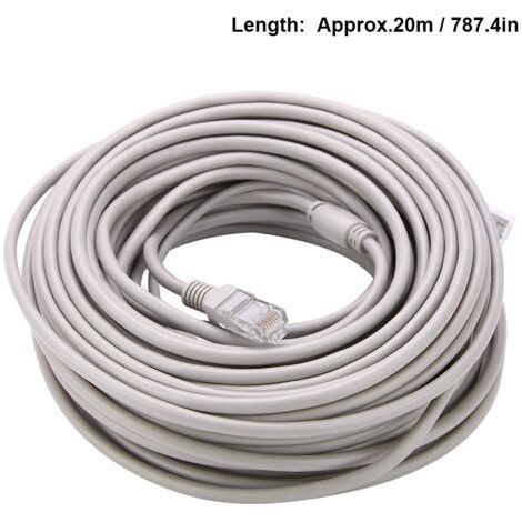 Câble de vidéosurveillance Ethernet RJ45 – Alimentation DC 5M/10M/15M/20M – Compatible caméras IP et systèmes NVR 10Mbps/100Mbps - 10Mbps100Mbps