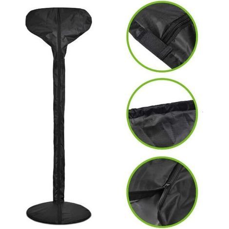 Black - 180x52 cm - All-inclusive heater dust cover - Waterproof/zipped/anti-exposure