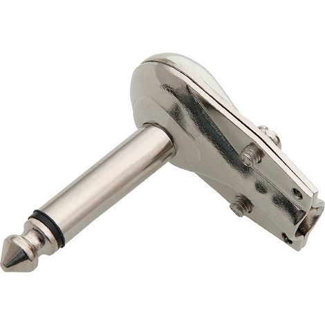 Fiche jack mono métallique coudée de 6,3 mm