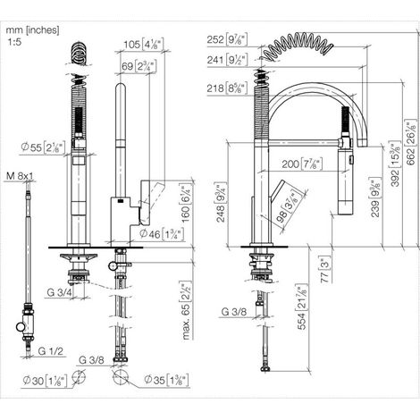 Dornbracht 33836875-28 EHM pour douchette de rinçage/professionnelle TARA ULTRA (1/2)