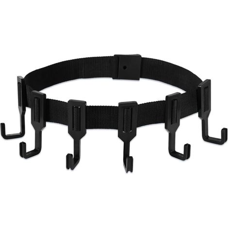 BRAVIX Porte-Sangles Treestand, Noir Sangles d'Arrimage à Cliquet avec Crochet pour Équipement de Chasse Cintres pour Arbre pour Suspension d'Équipement de Chasse (1 Sangle avec 6 Crochets) (1/5)