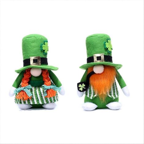 Gartenzwerg-Dekorationen zum St. Patrick's Day, grüne Glückszwerge aus Plüsch für Zuhause (1/5)
