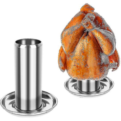Support à poulet en acier inoxydable pour rôtissoire à poulet et four à gril. (1/4)