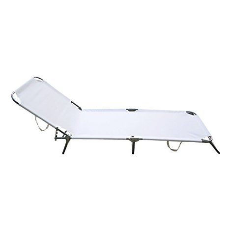 lettino prendisole pieghevole e reclinabile essenza "maiorca" in acciaio e pvc bianco 188x24x55 cm (1/4)
