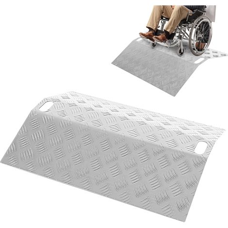 Wolketon Türschwellenrampe aus Aluminium 60 cm Länge, Rollstuhlrampe Schwellenbrücke Tragbare, Brückenrampe Tragfähigkeit 270 kg mit Griffe