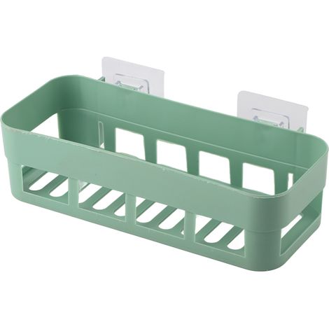 Mensola da bagno, organizer ecologico, scaffale portaoggetti per pareti in vetro, soggiorno, cucina, pareti piastrellate (verde).