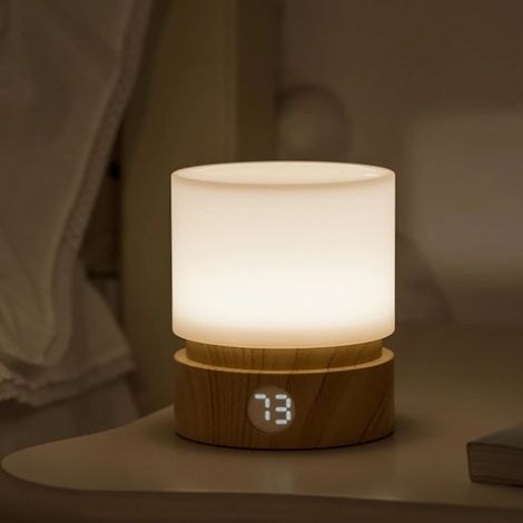 Filiyano-Veilleuse avec minuterie, veilleuse pour enfants et adultes, veilleuse d'allaitement, en bois (1/4)