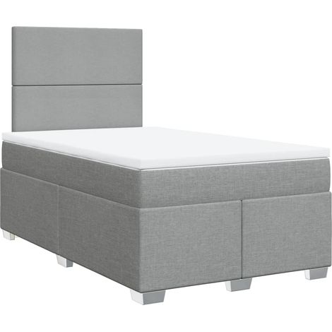 Maison Exclusive - Giroletto a Molle con Materasso Grigio Chiaro 120x190cm Tessuto (1/5)