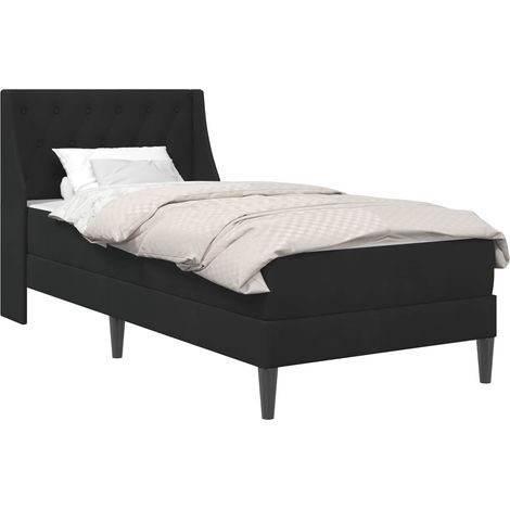 Cadre de lit avec matelas avec matelas Noir 80 x 200 cm Velours