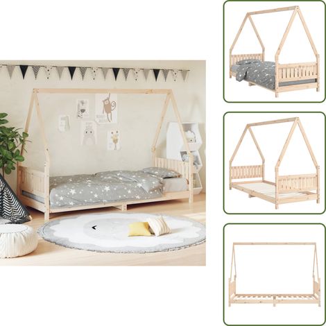 Cama infantil - vidaXL Estructura de cama para niños madera maciza de pino 80x200 cm - Cama de casa