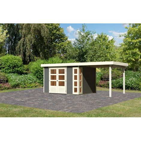 SH Kerko 5 terra 302x242x211cm mit Anbaudach 2,40m Breite
