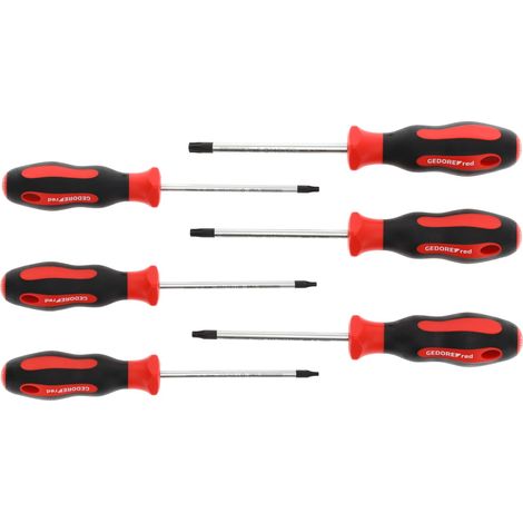 Gedore red Schraubendreher-Set 6-teilig, Schraubenzieher-Satz TX, 2-Komponenten-Griff, Stahl, Werkzeug, R38402006 (1/5)